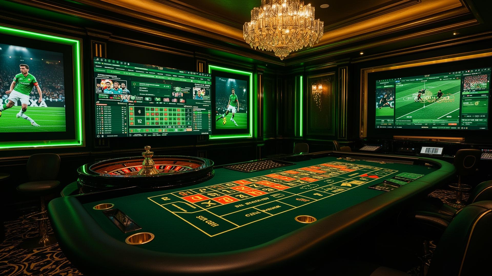 Premium sportsbook casino interior