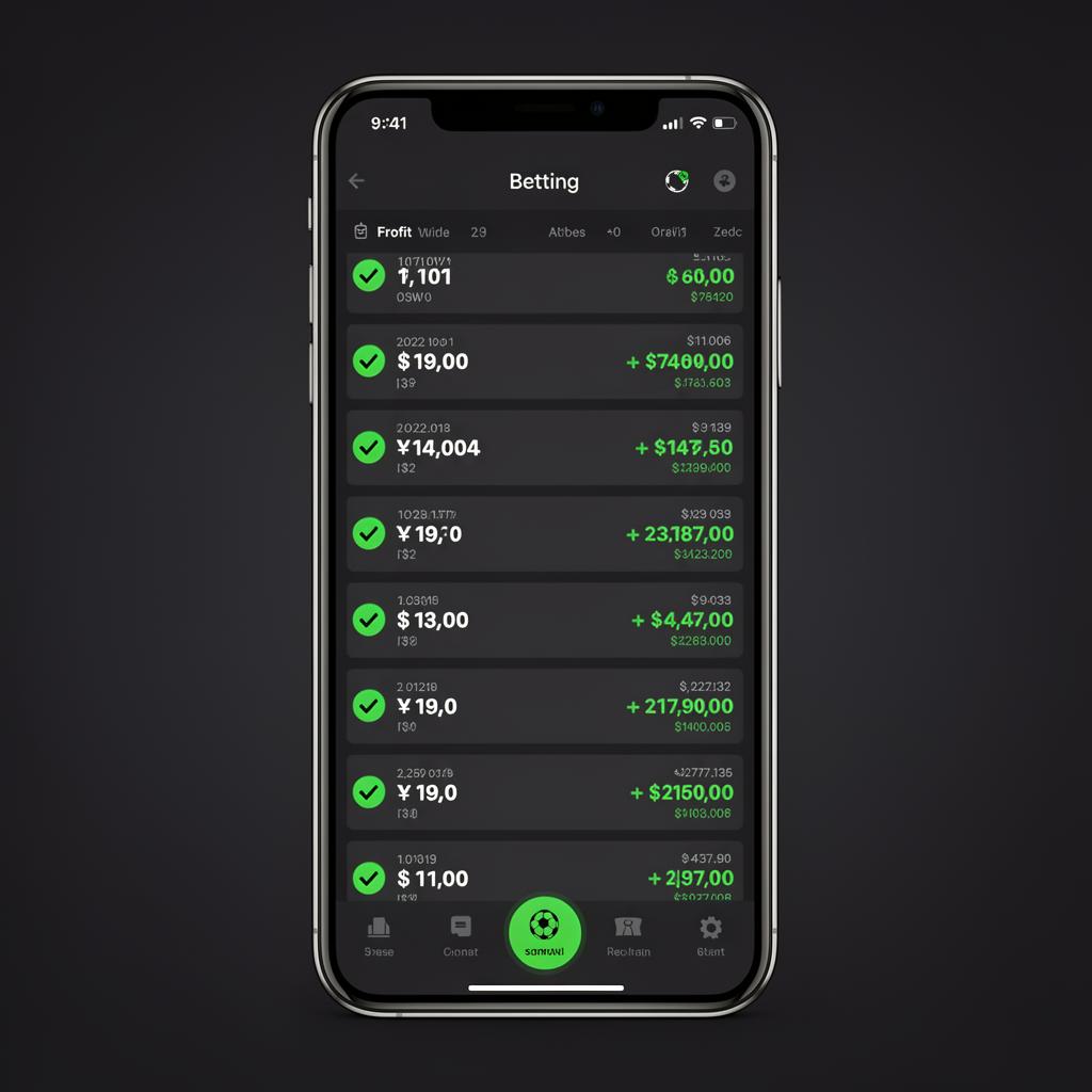 Winning betting slip with profit